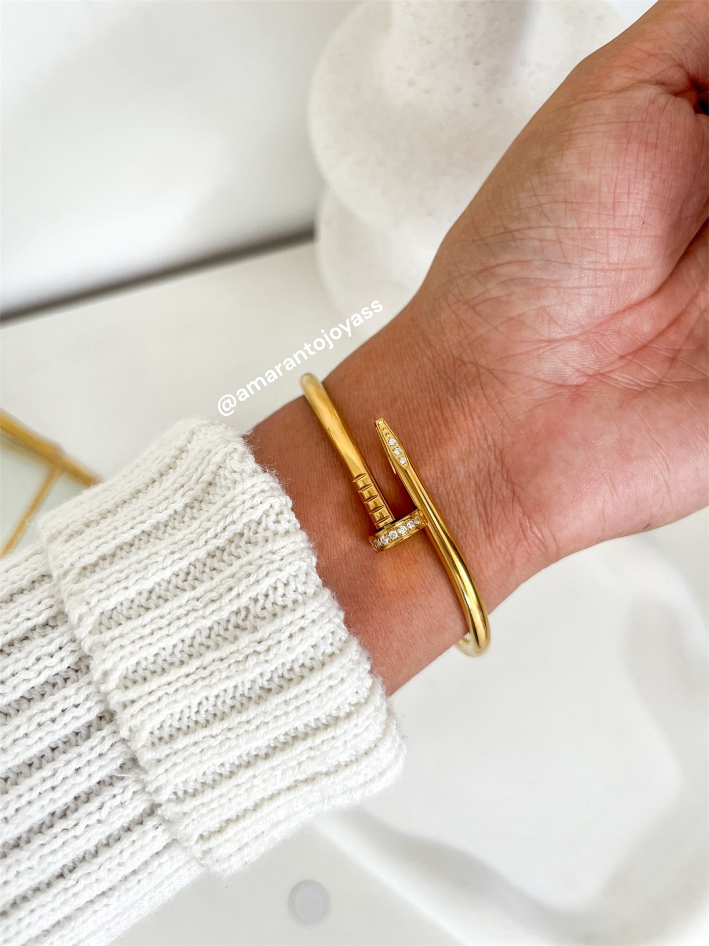 Pulsera dupe Cartier tipo clavo