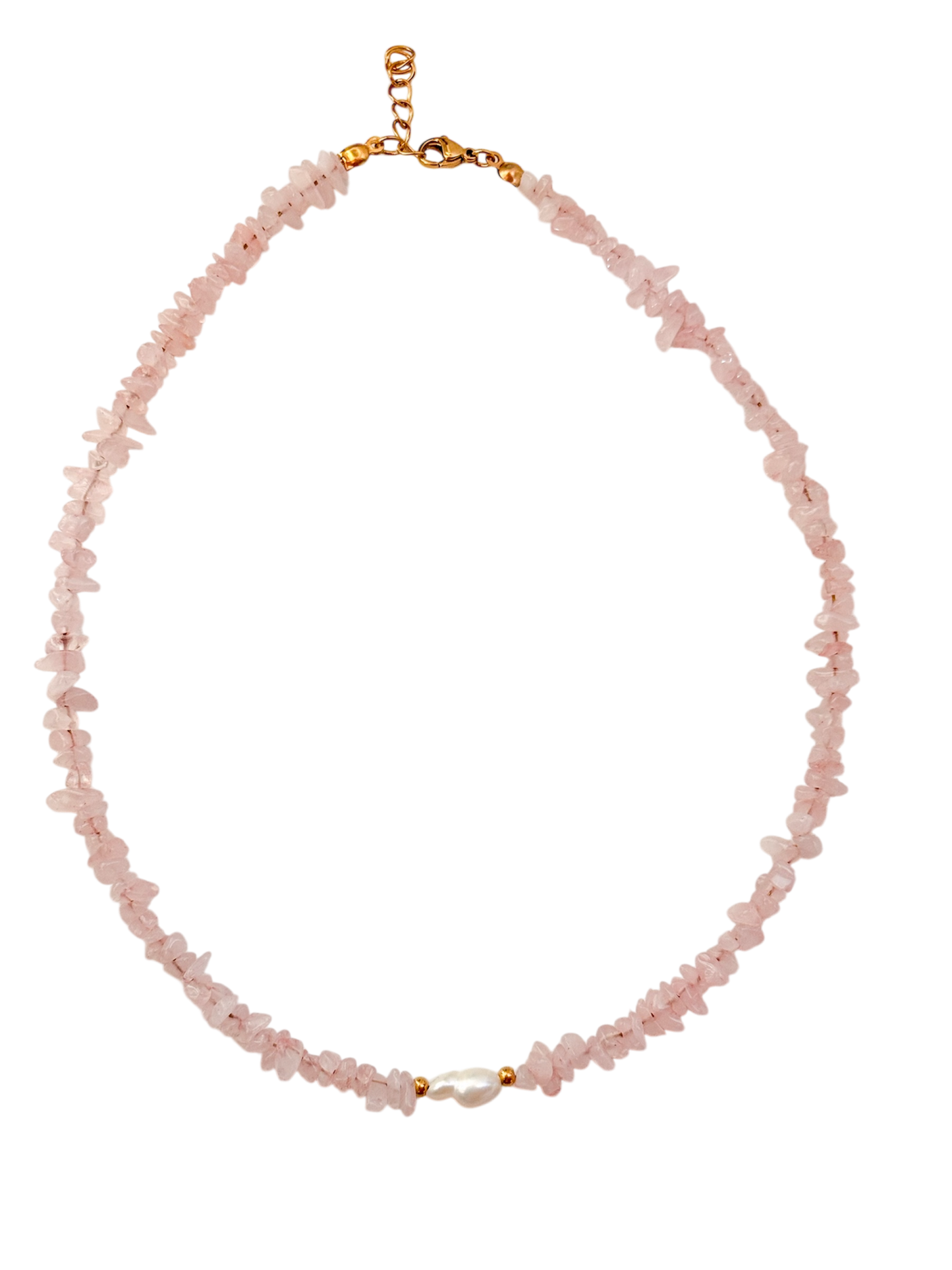 Collar piedras cuarzo rosa