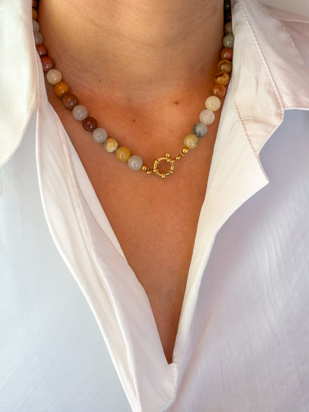 Collar piedras ágatas marrón