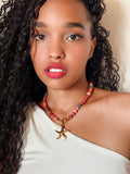 Collar piedras calcitas coral