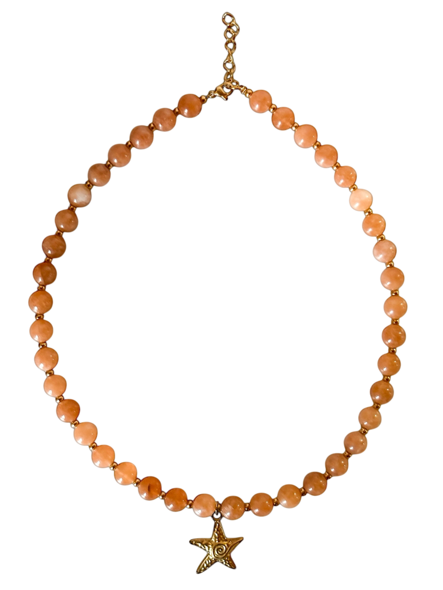 Collar piedras calcitas beige