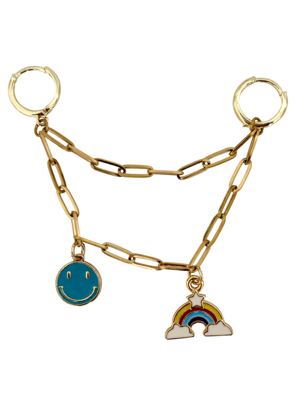 Charm feliz cadena doble
