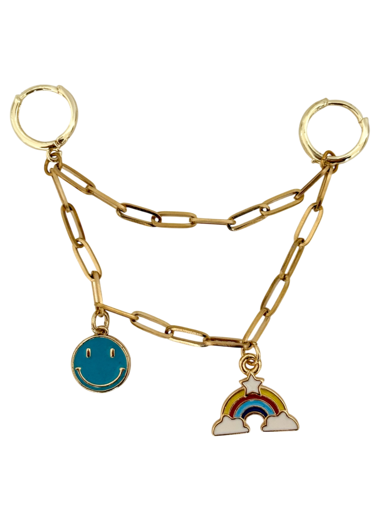 Charm feliz cadena doble