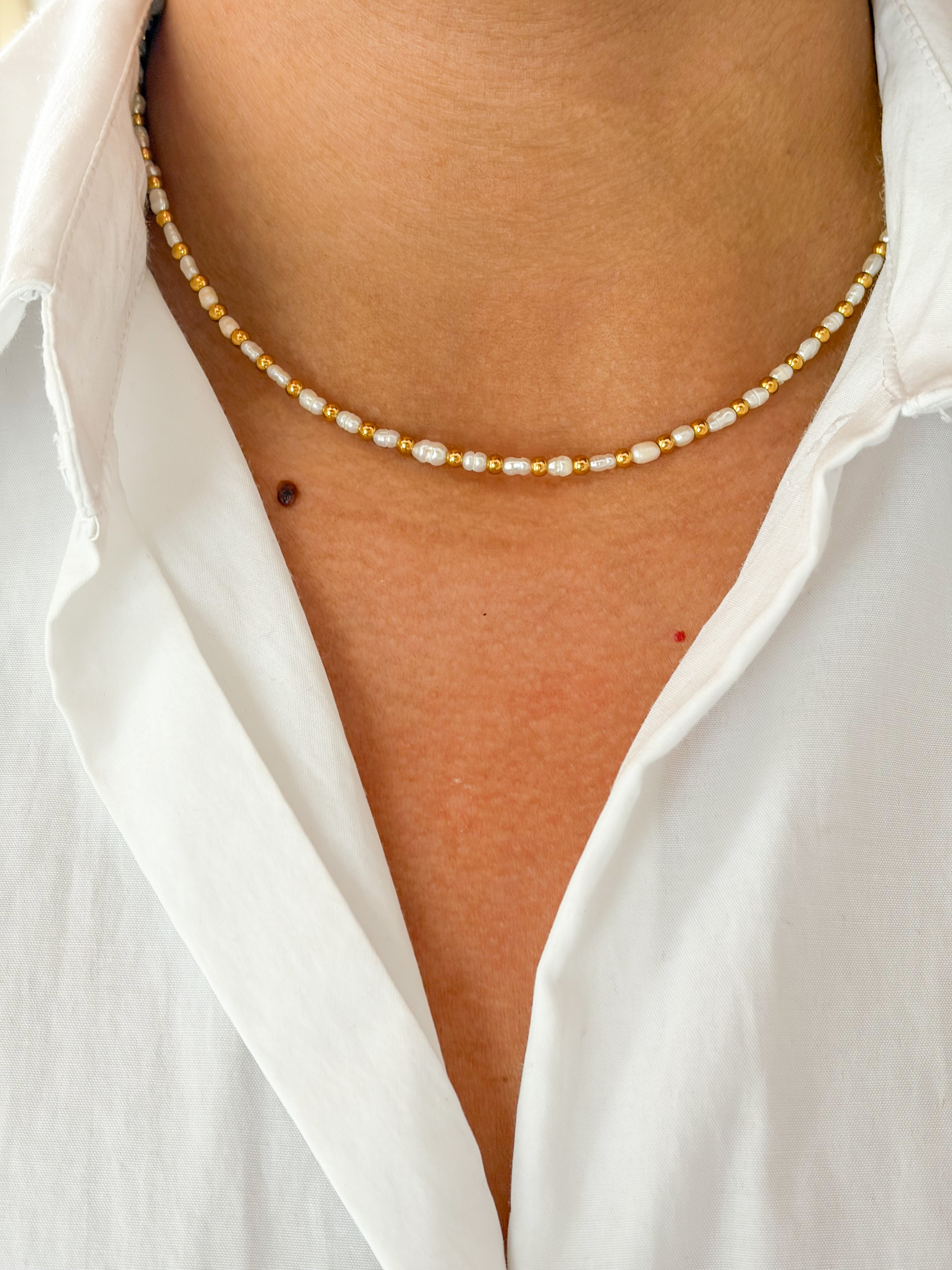 Collar perlas gold