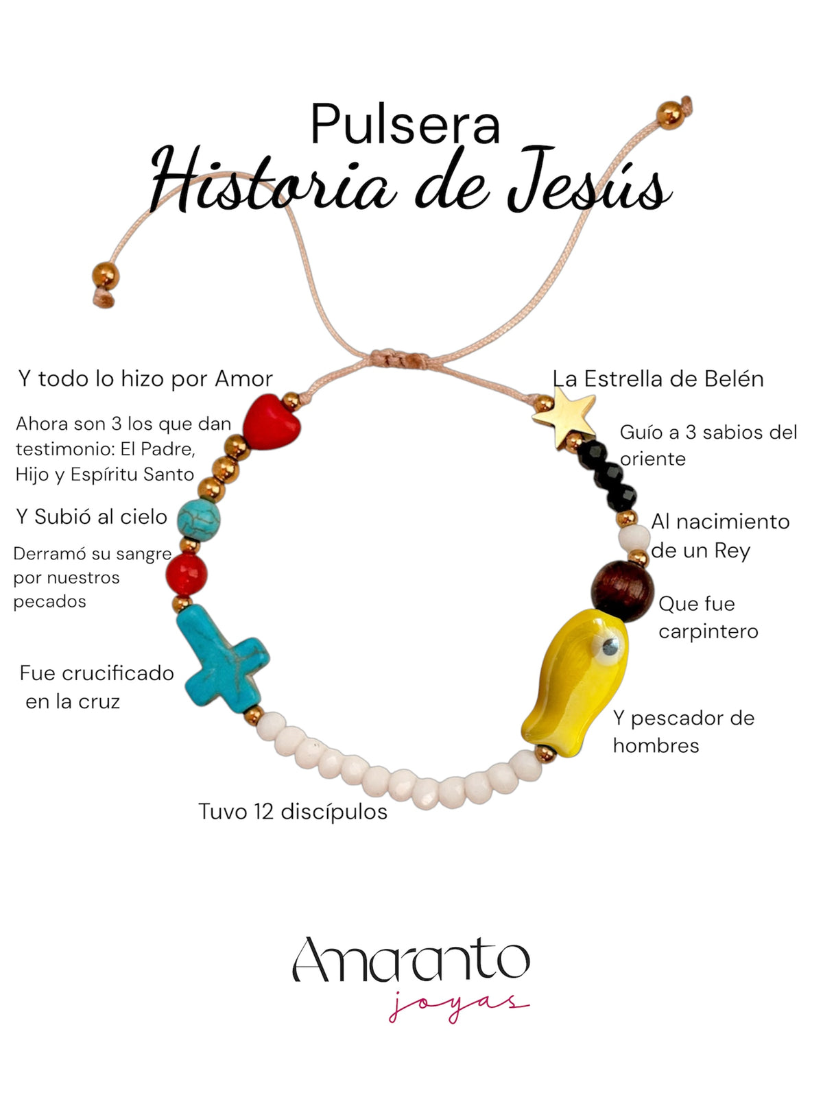 Pulsera historia de Jesús ajustable