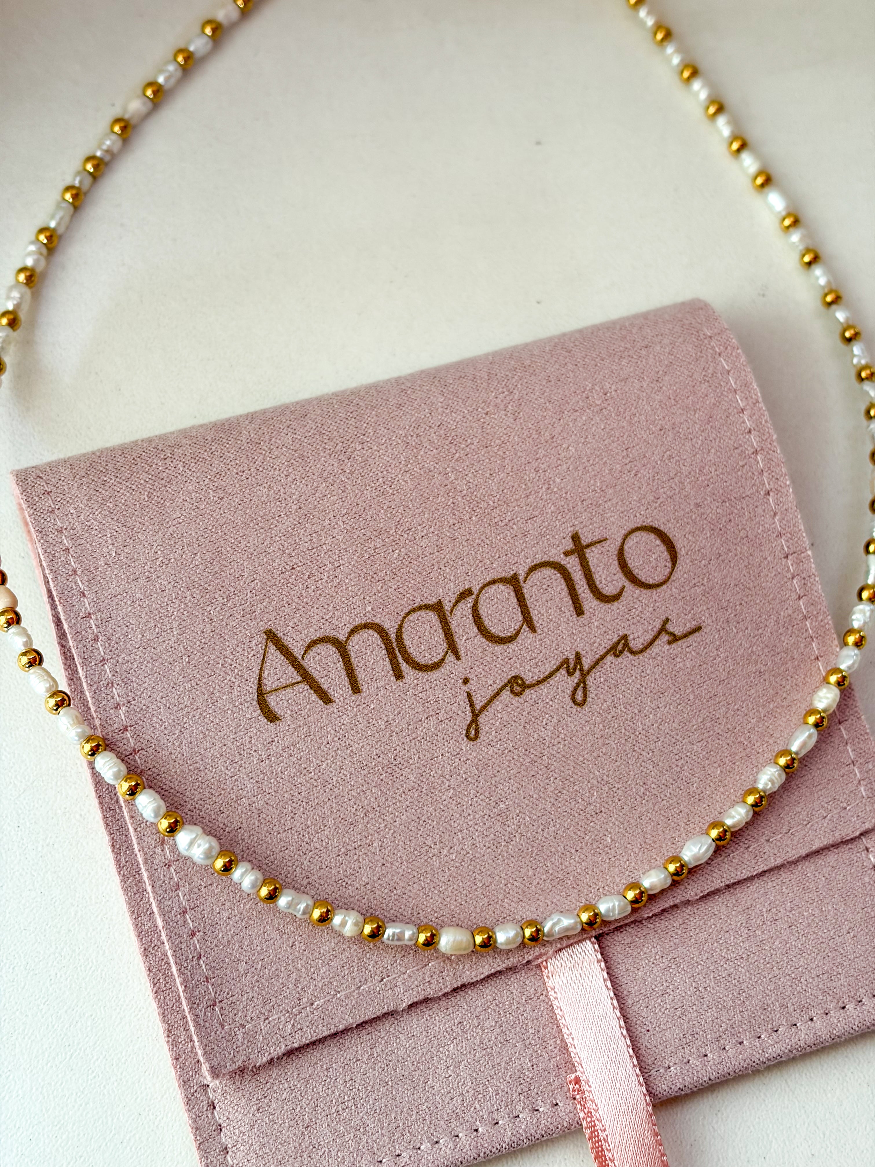 Collar perlas gold