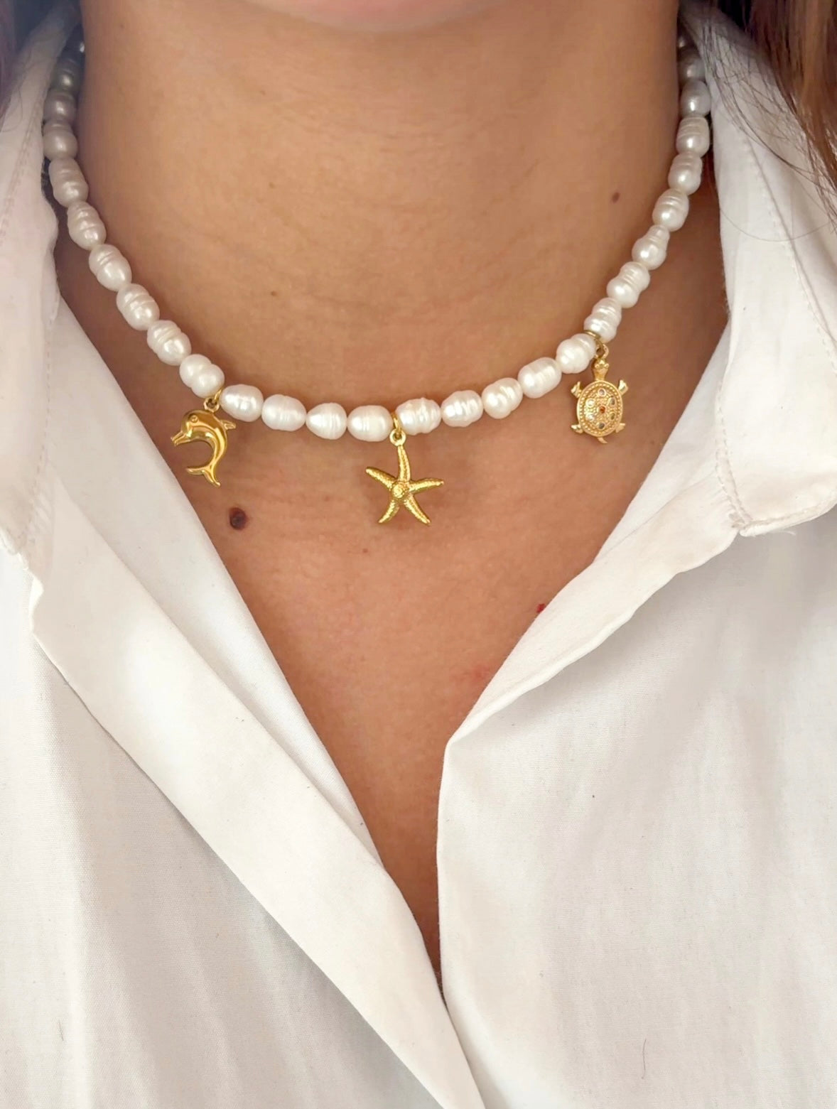 Collar perlas de Río charms