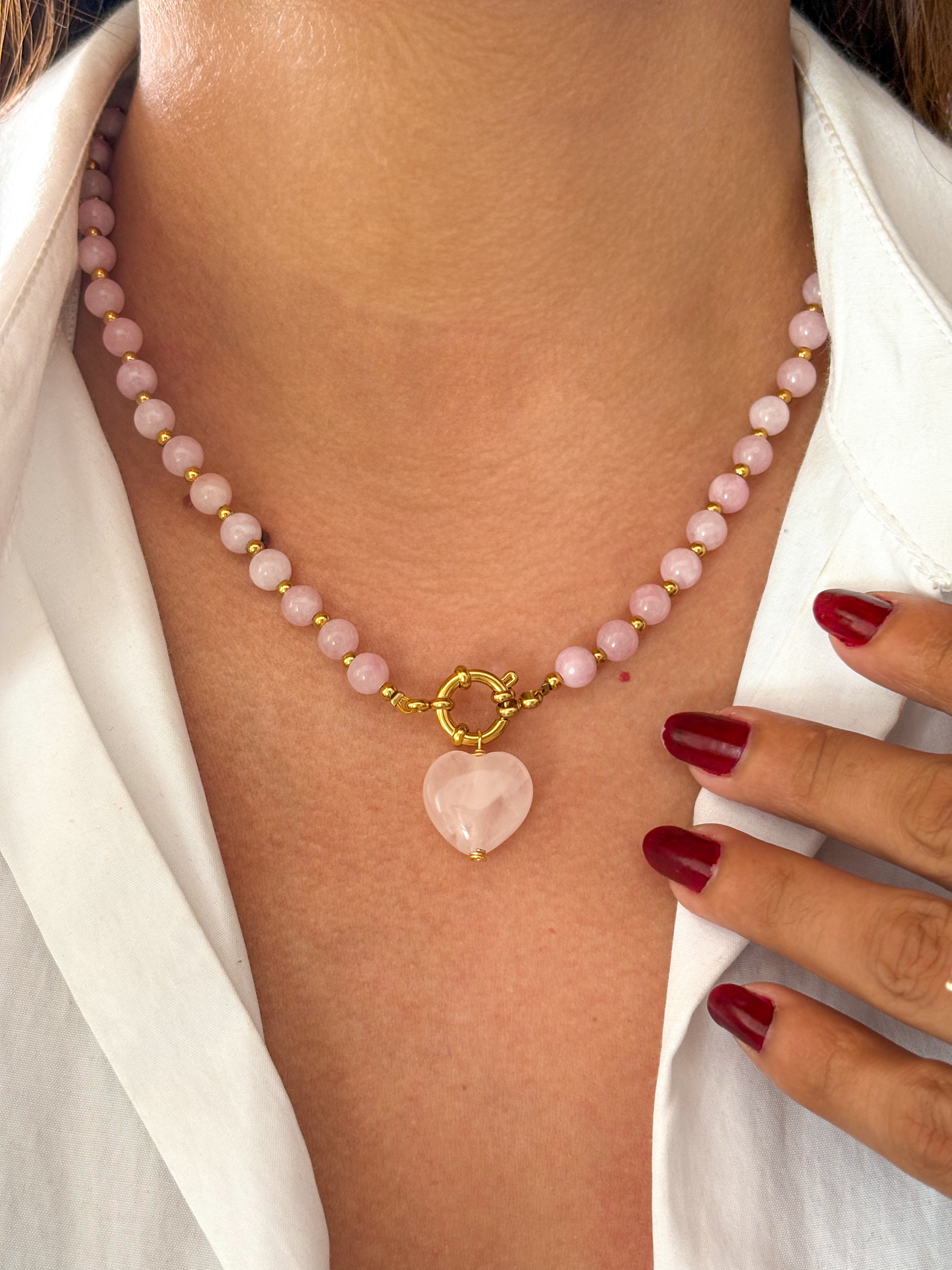 Collar corazón de cuarzo