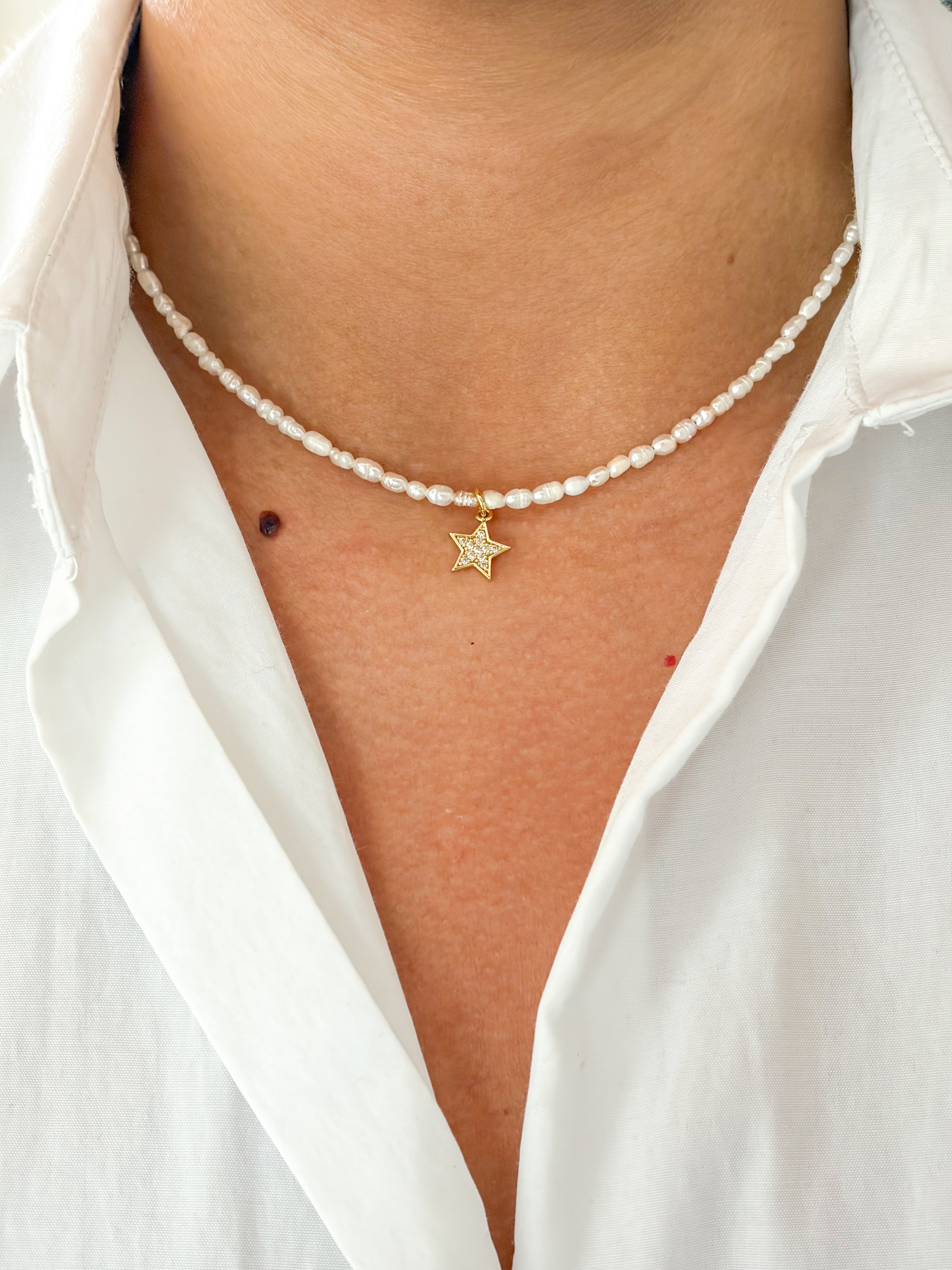 Collar perlas mini mini