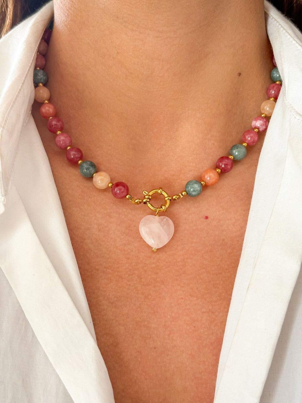 Collar corazón de cuarzo