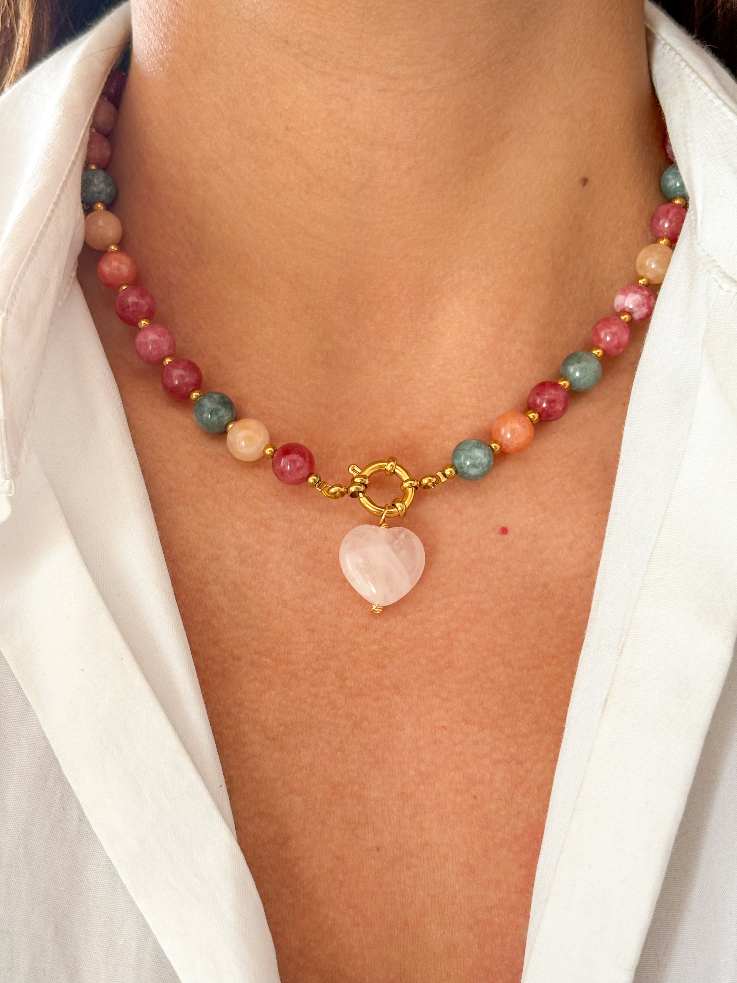 Collar corazón de cuarzo