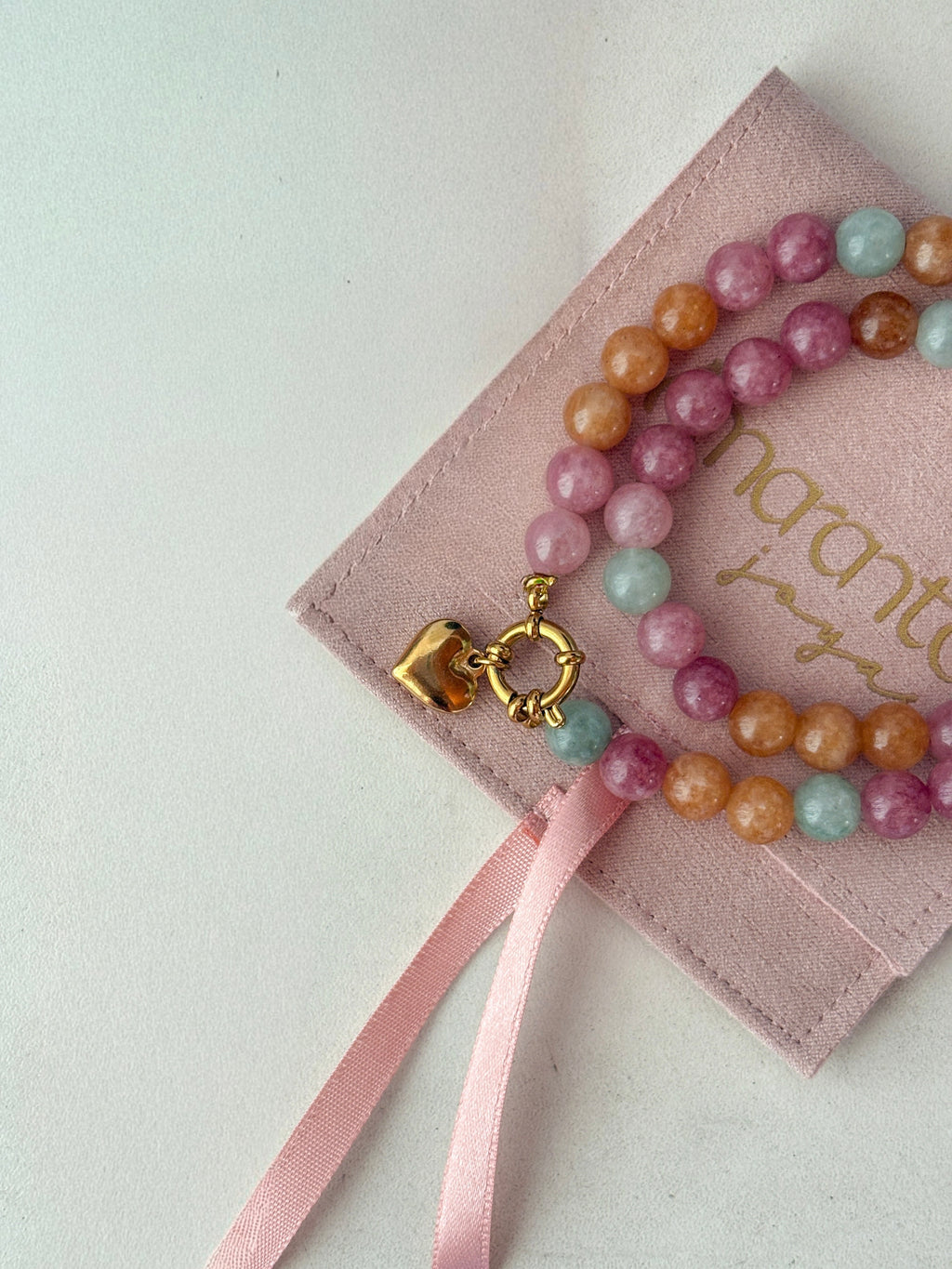 Collar piedras calcitas rosa
