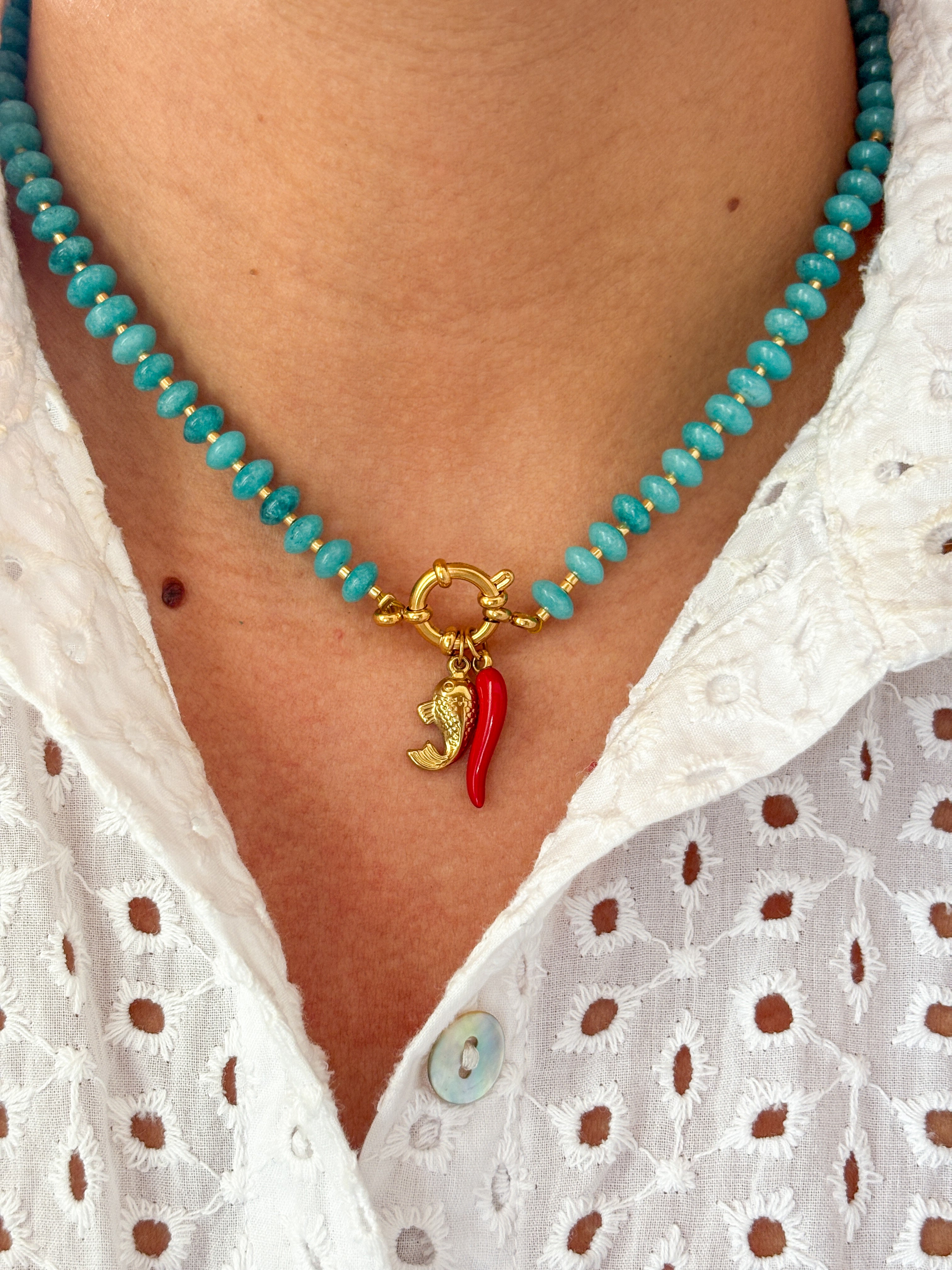 Collar cuarzo azul