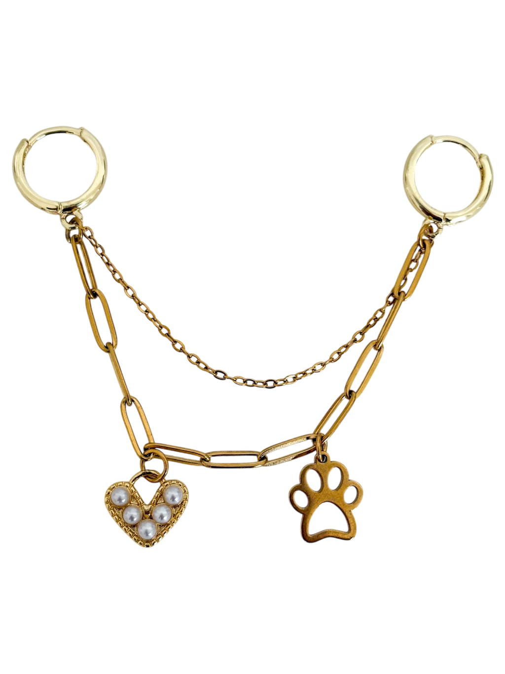 Charm huella doble cadena