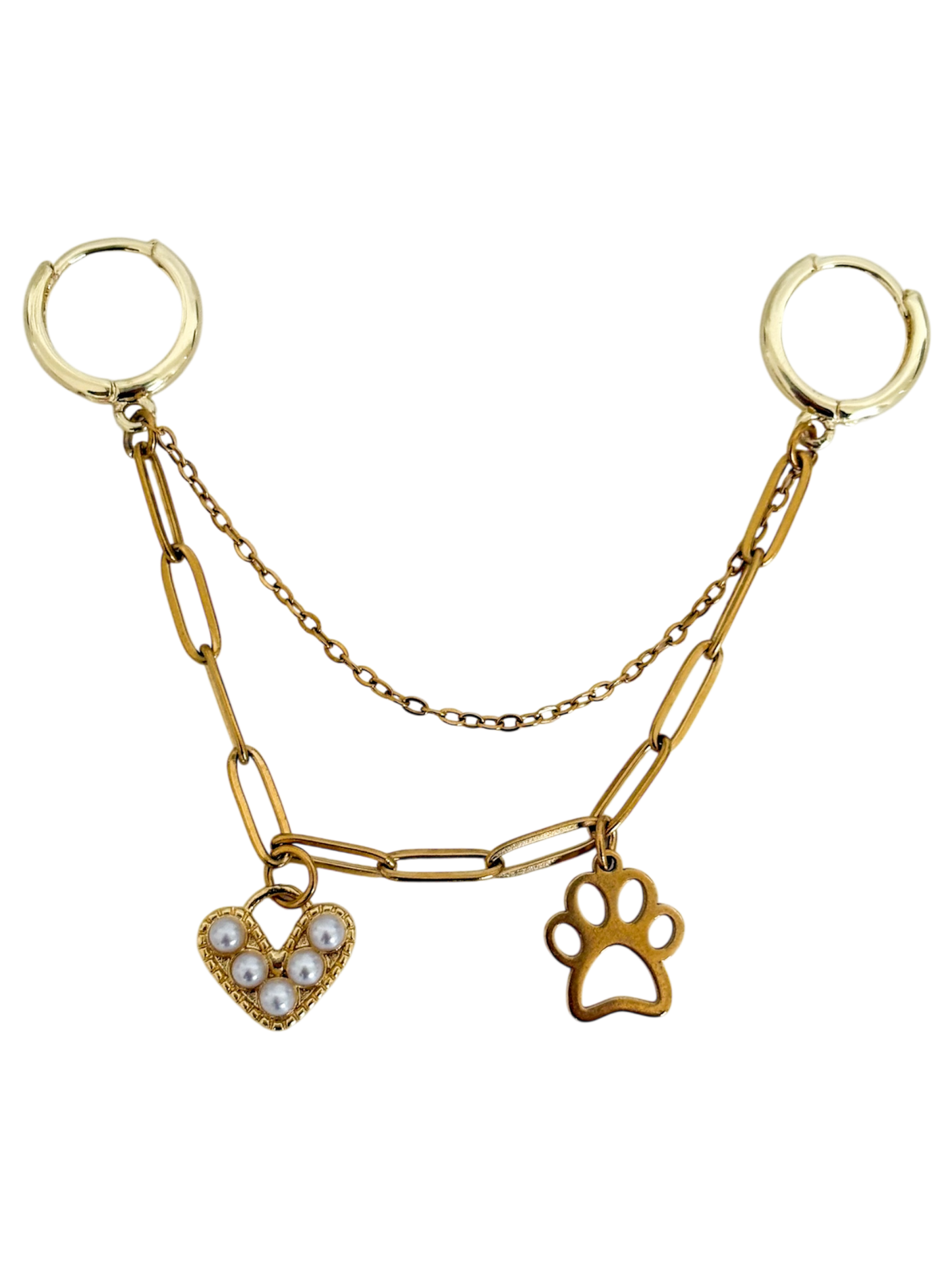 Charm huella doble cadena