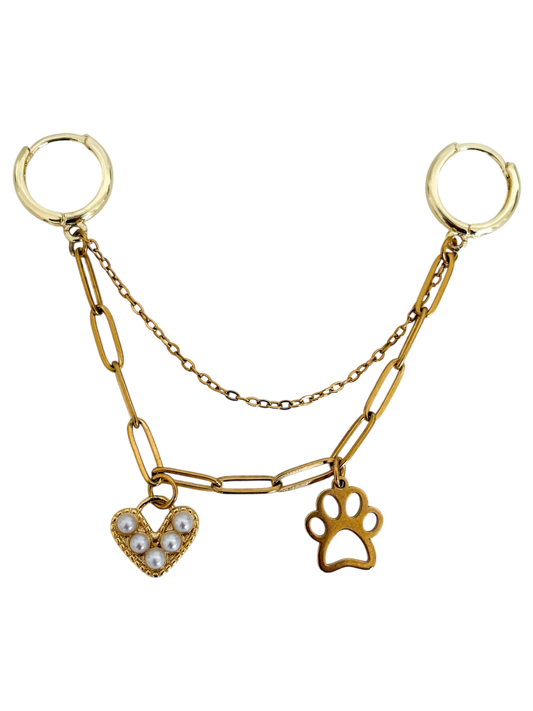 Charm huella doble cadena