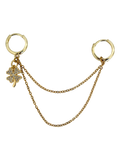 Charm trébol cadena doble