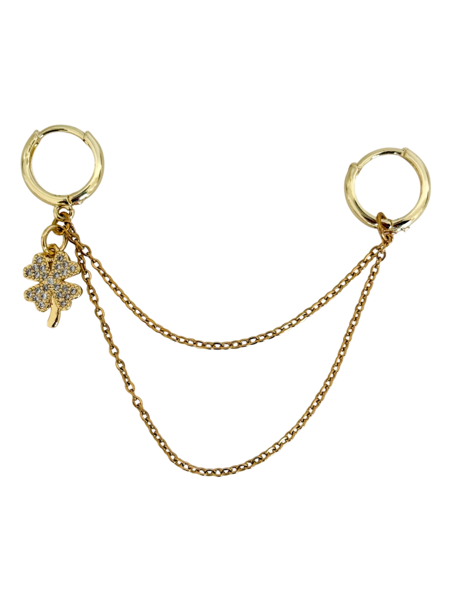 Charm trébol cadena doble