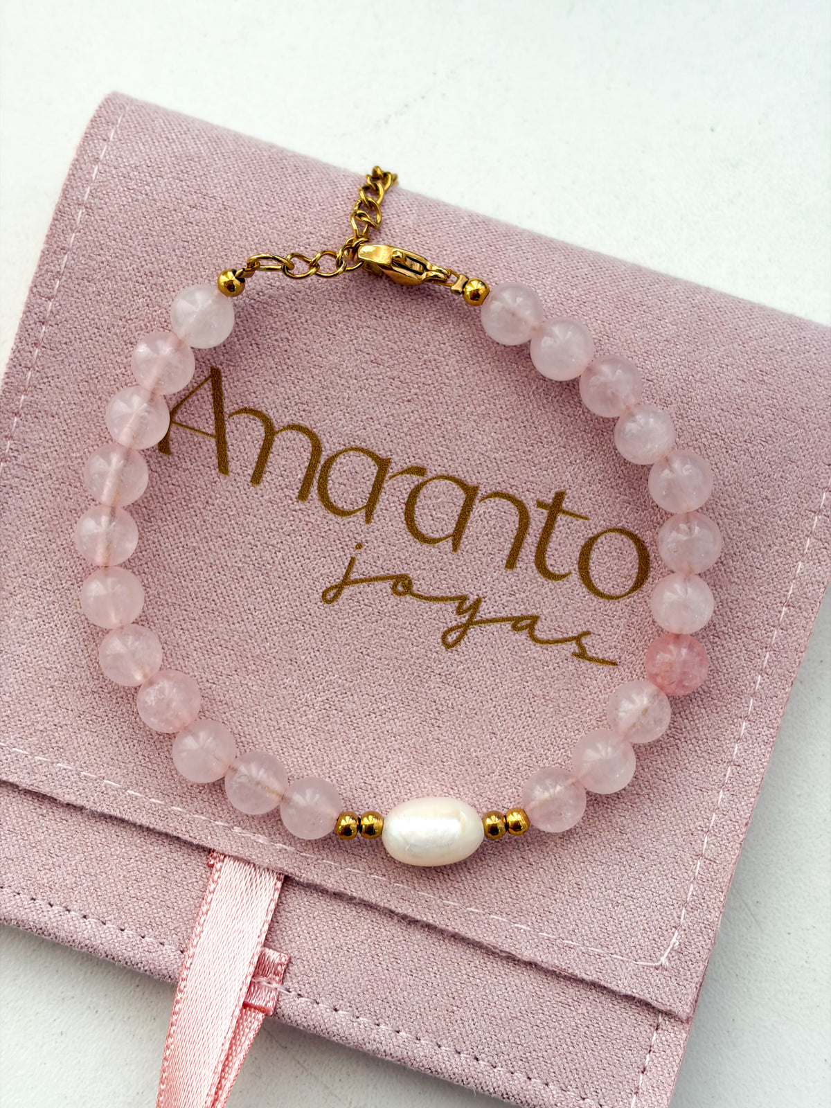 Pulsera cuarzo rosa