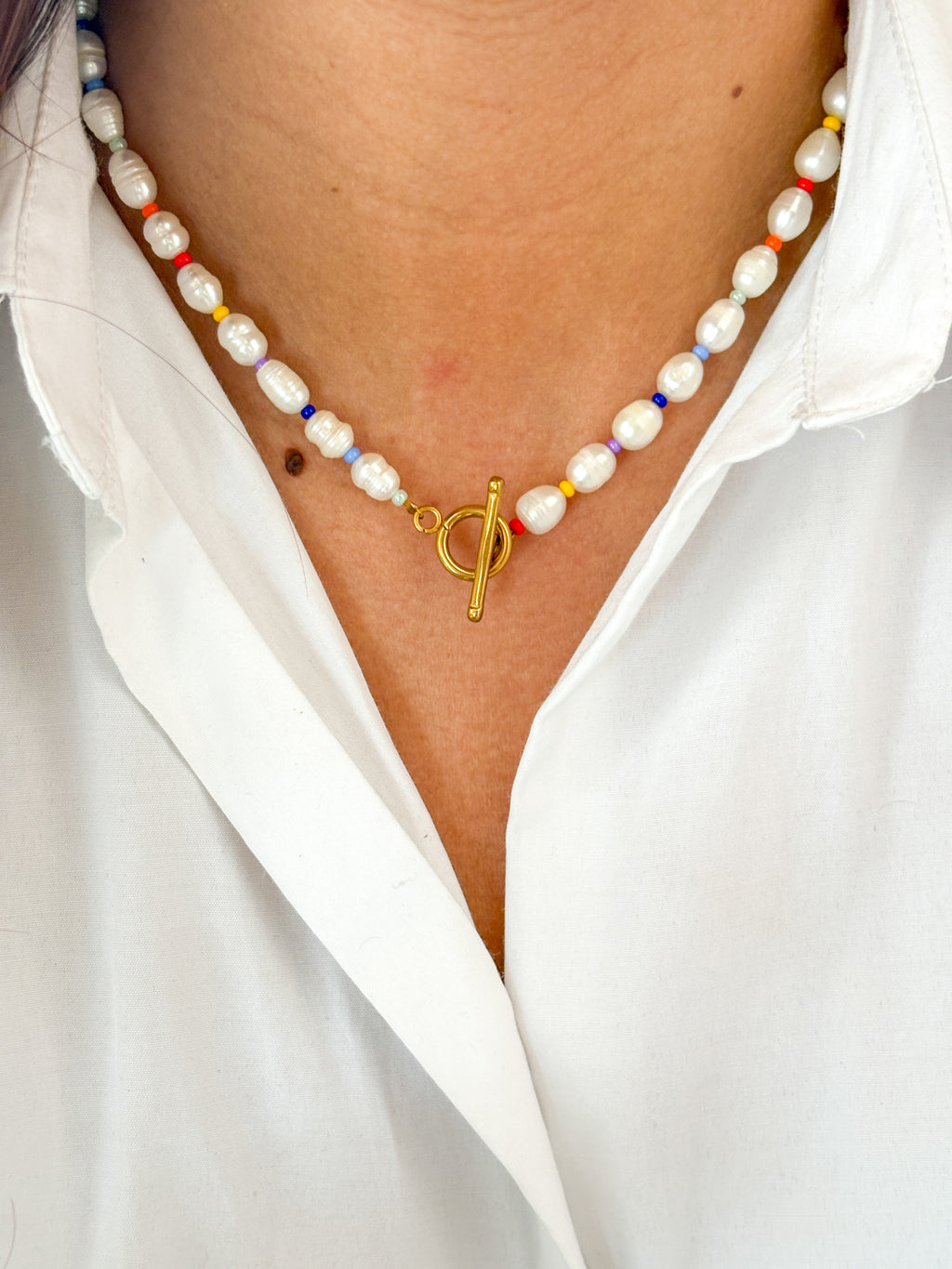 Collar perlas color