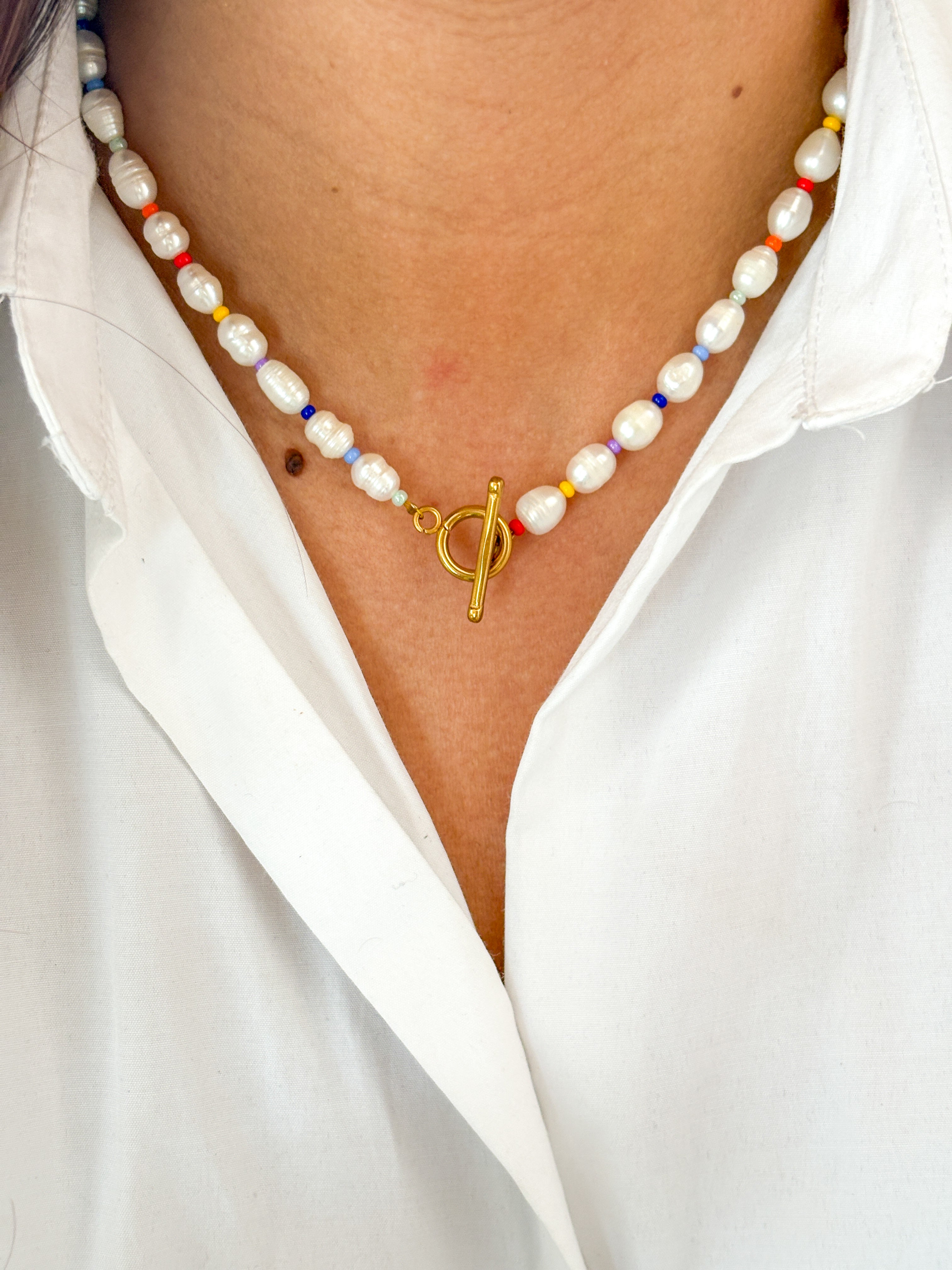 Collar perlas color