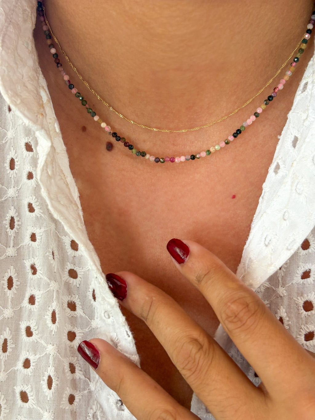 Collar turmalina de colores