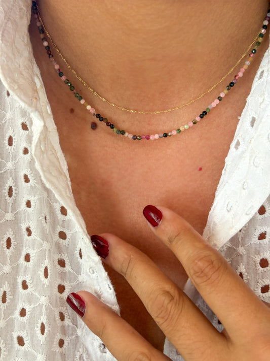 Collar turmalina de colores