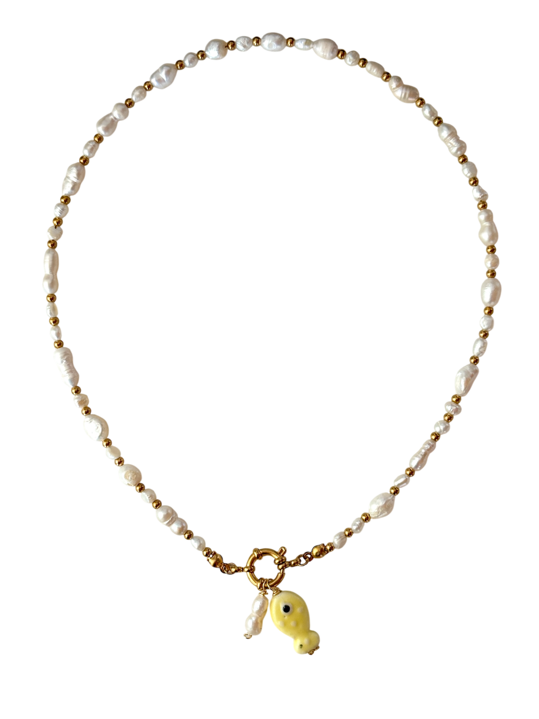 Collar perlas timón